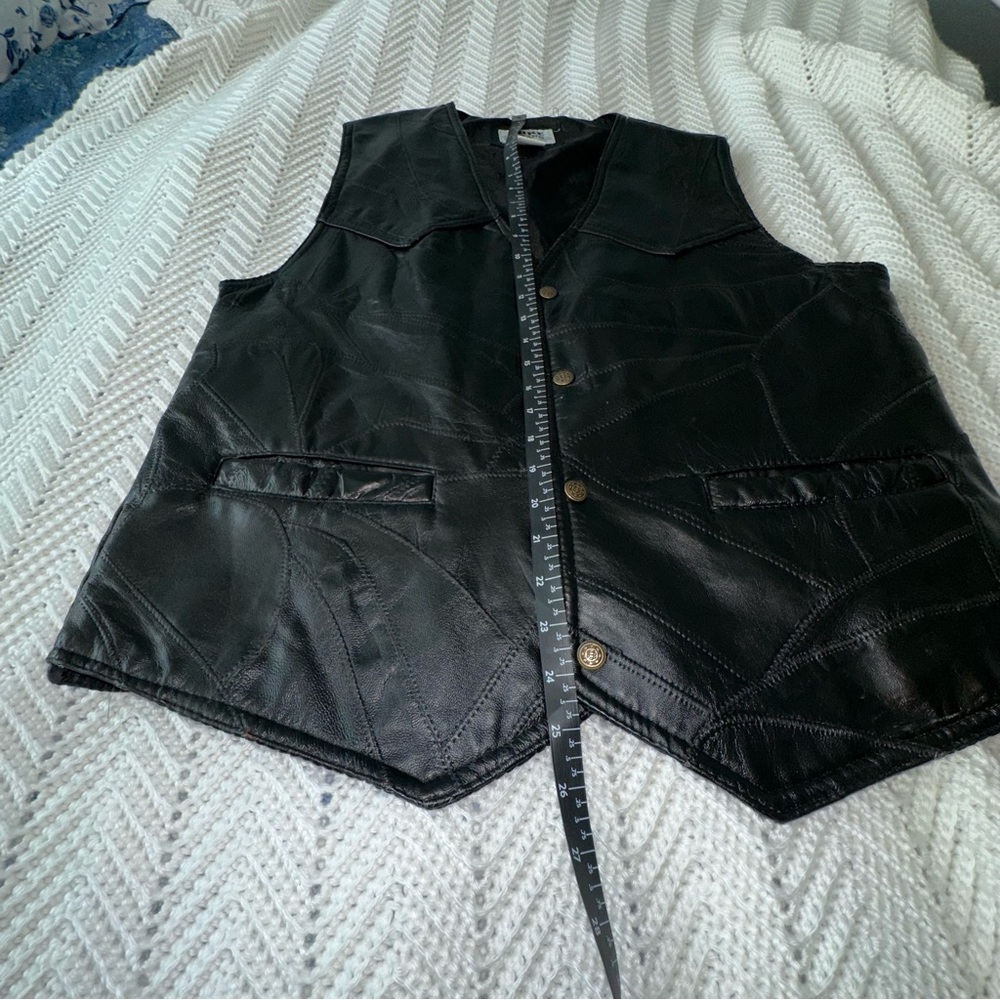 Vintage Duke Haband Black Motorcycle Leather Vest - Medium - Picture 8 of 8